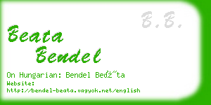 beata bendel business card